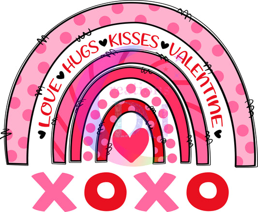 Valentines DTF - XOXO rainbow