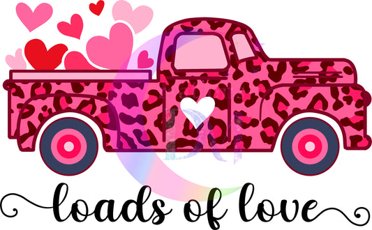 Valentines DTF - loads of love cheetah truck