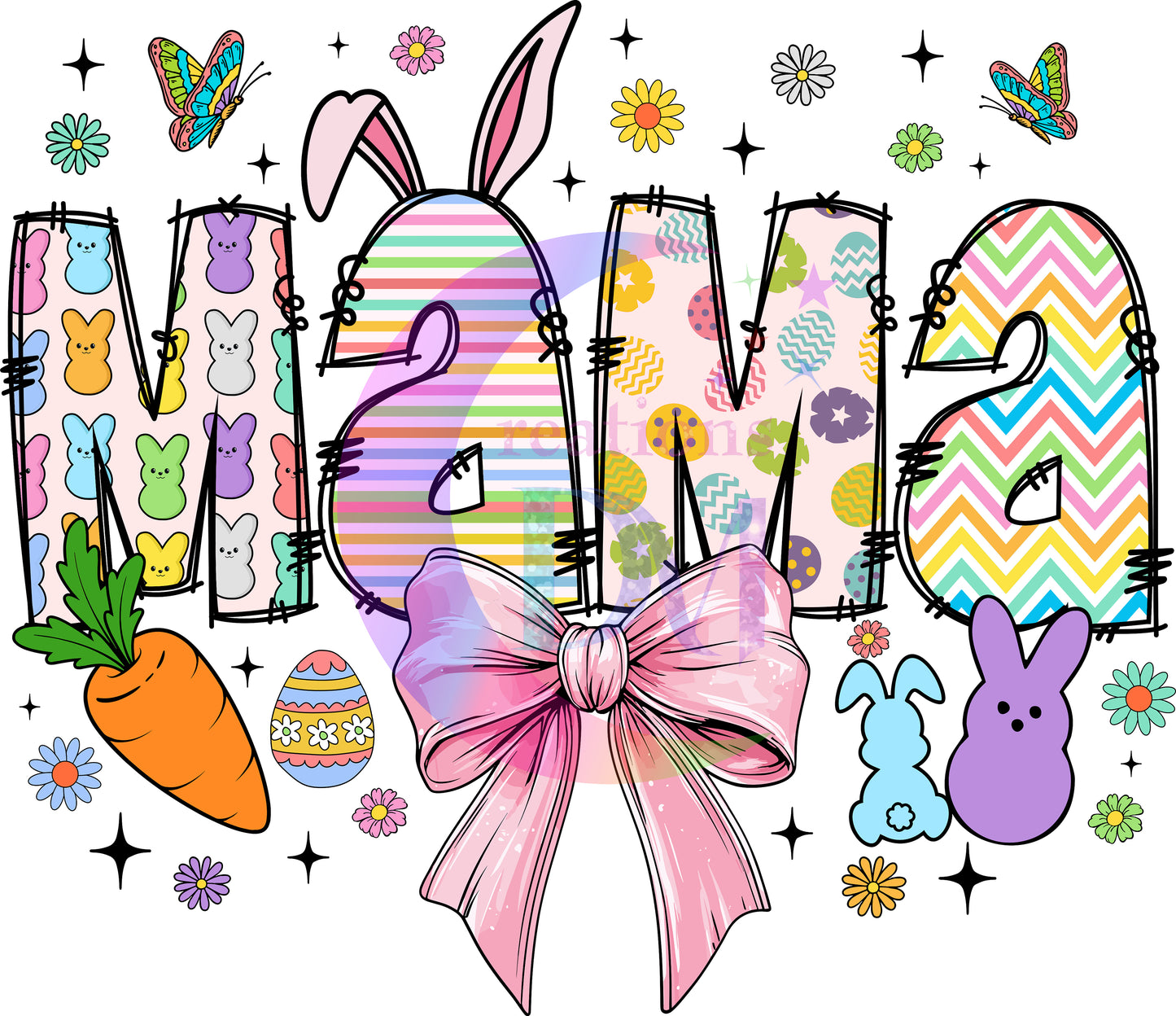 Easter - colorful bunny pattern - mama
