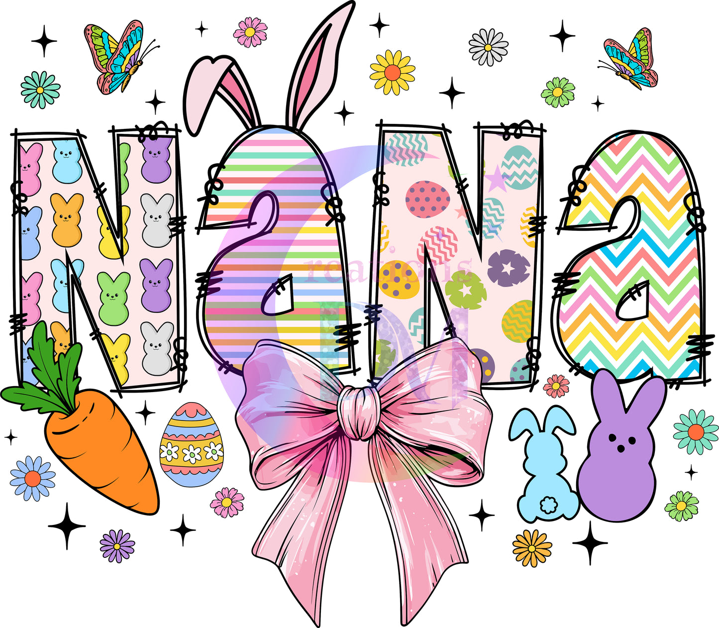Easter - colorful bunny pattern - nana