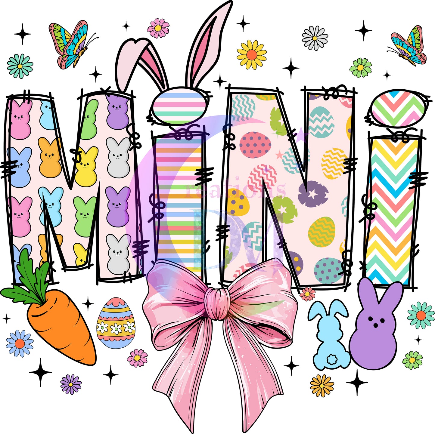Easter - colorful bunny pattern - mini