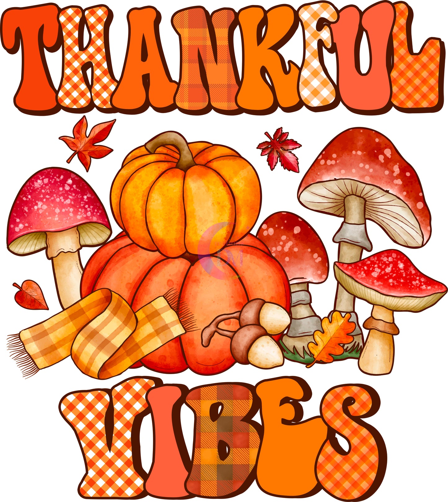 Thanksgiving DTF-thankful vibes mushrooms orange