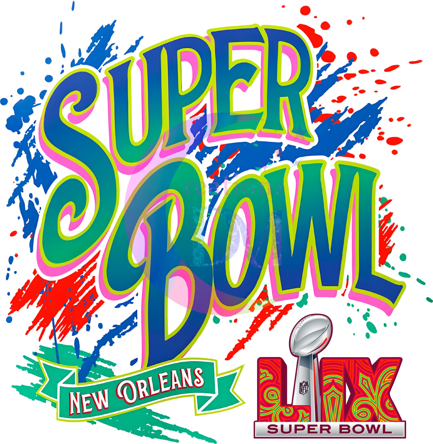 Superbowl 2025 - blue and green gradient