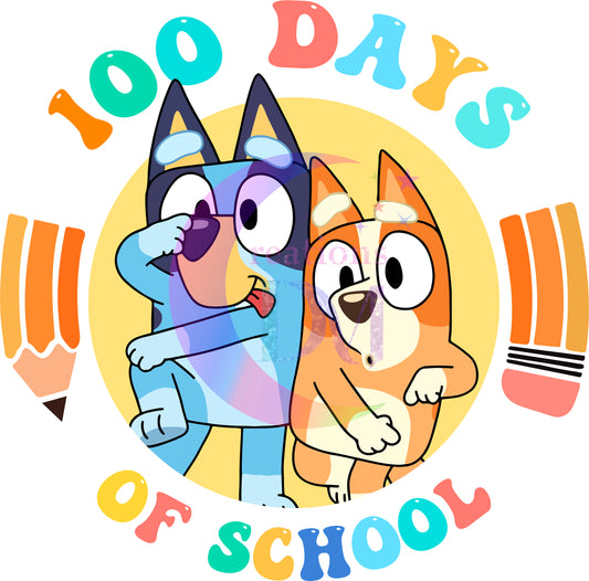 1OO Days of school - happy 100 days of school bluey and bingo