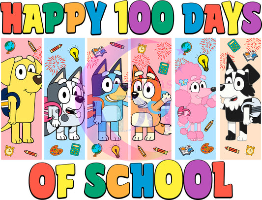 1OO Days of school - happy 100 days of school bluey and friends