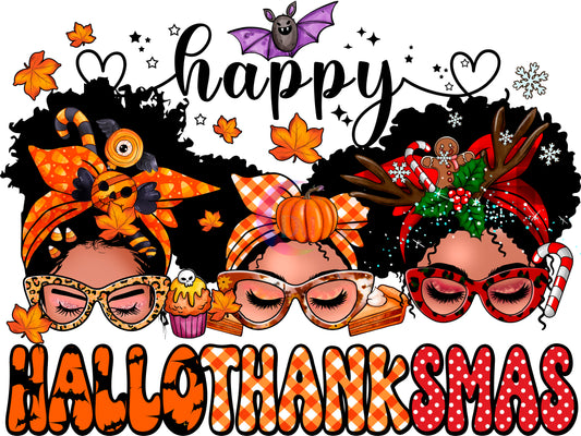 Thanksgiving DTF- hallothanksmas 3 girls