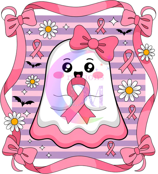breast cancer awareness month - boo with purple and pink background