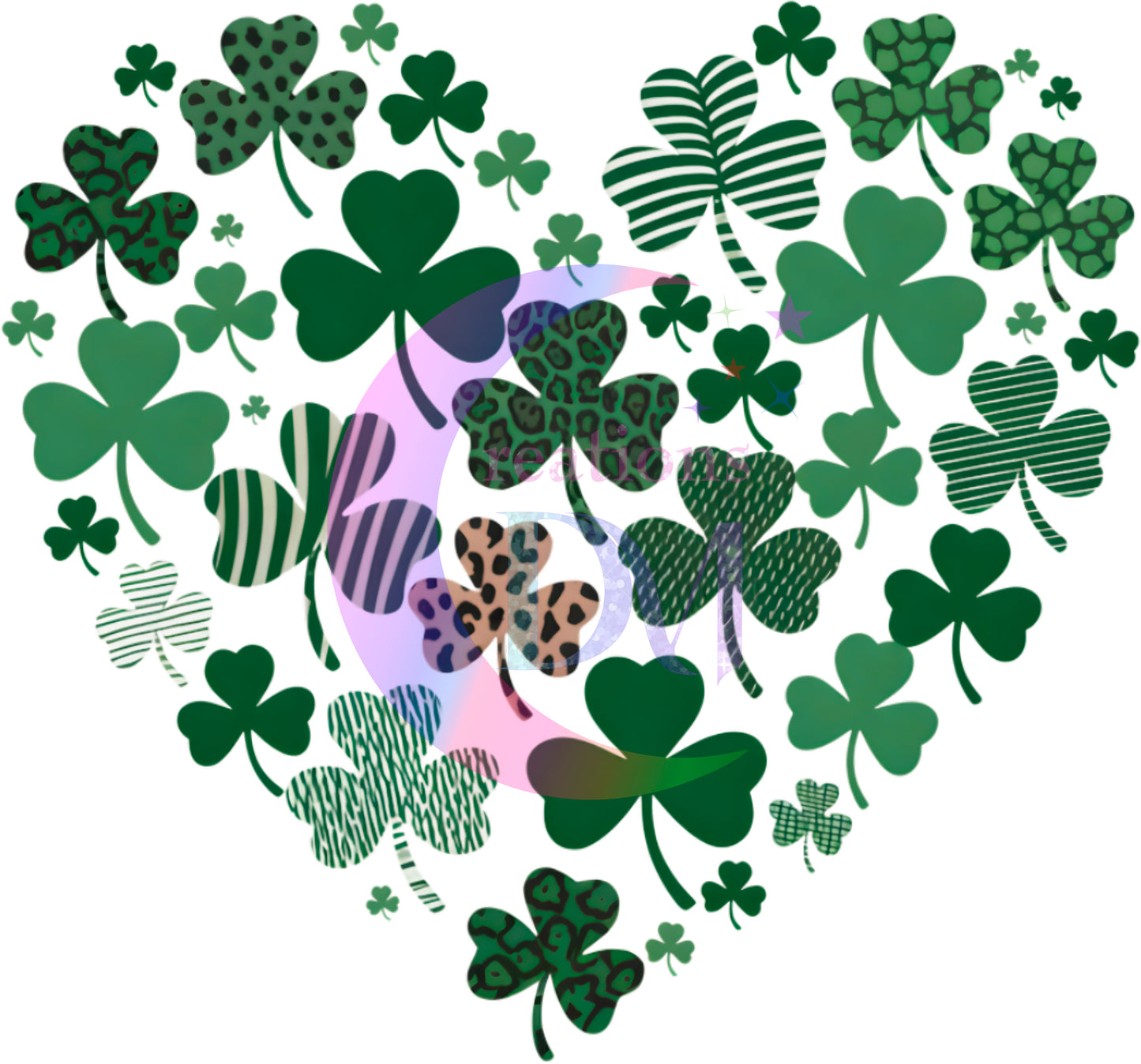 ST PATRICKS - green hearts , lucky