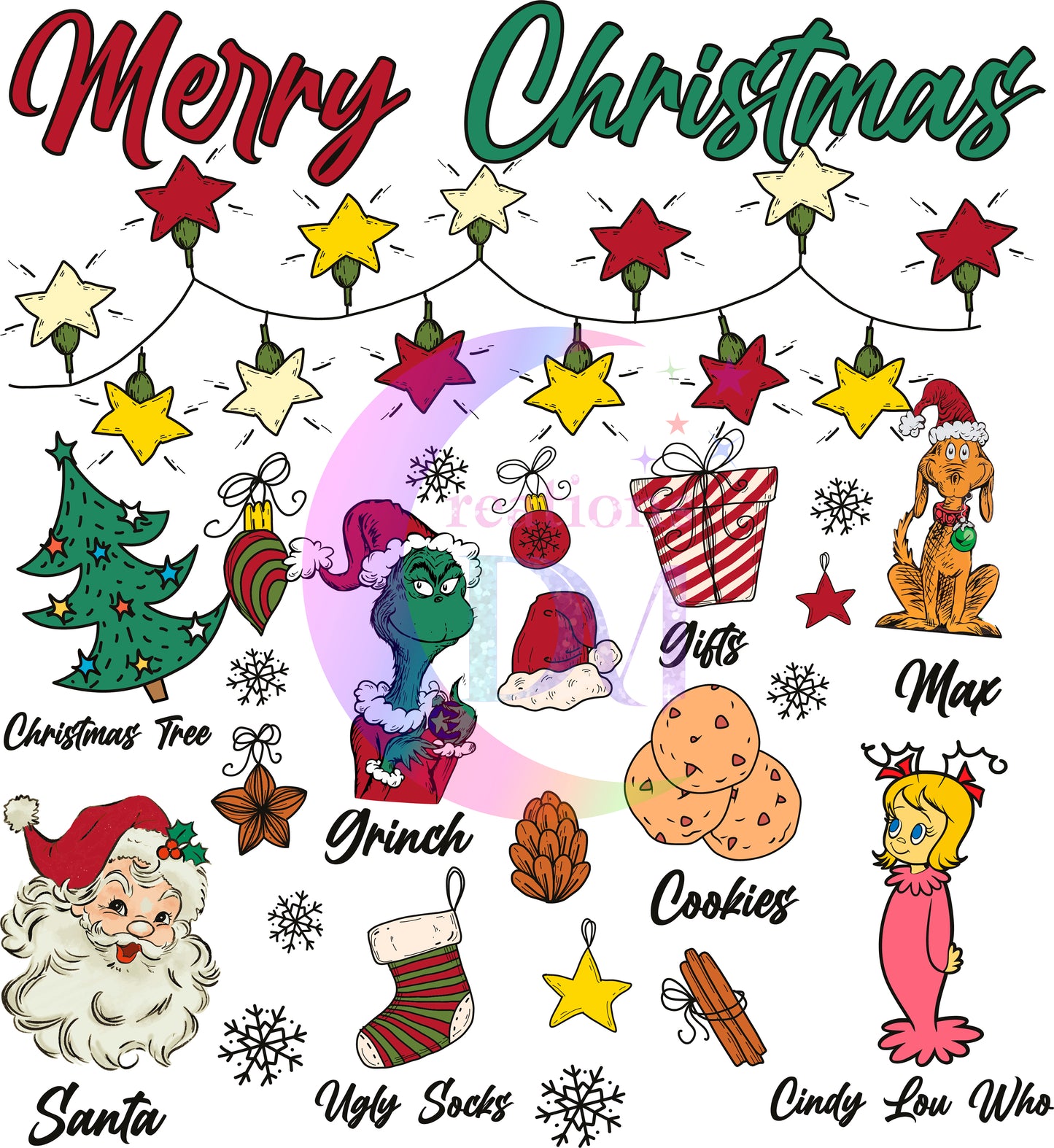 Christmas DTF - merry christmas , grinch , friends, and accessories,