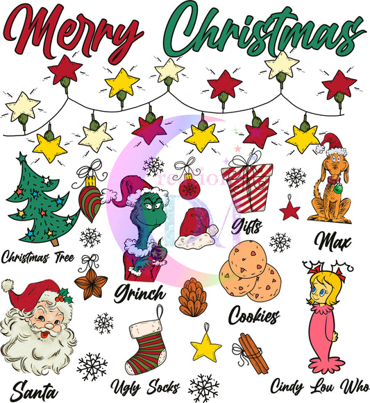 Christmas DTF - merry christmas , grinch , friends, and accessories,