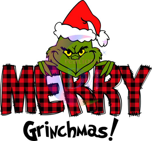 Christmas DTF - merry grinchmas checkers