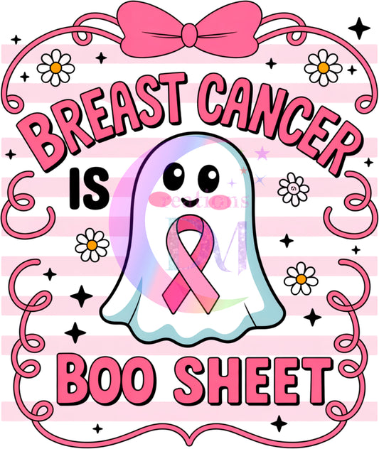 breast cancer awareness month - breast cancer is boo sheet pink bow