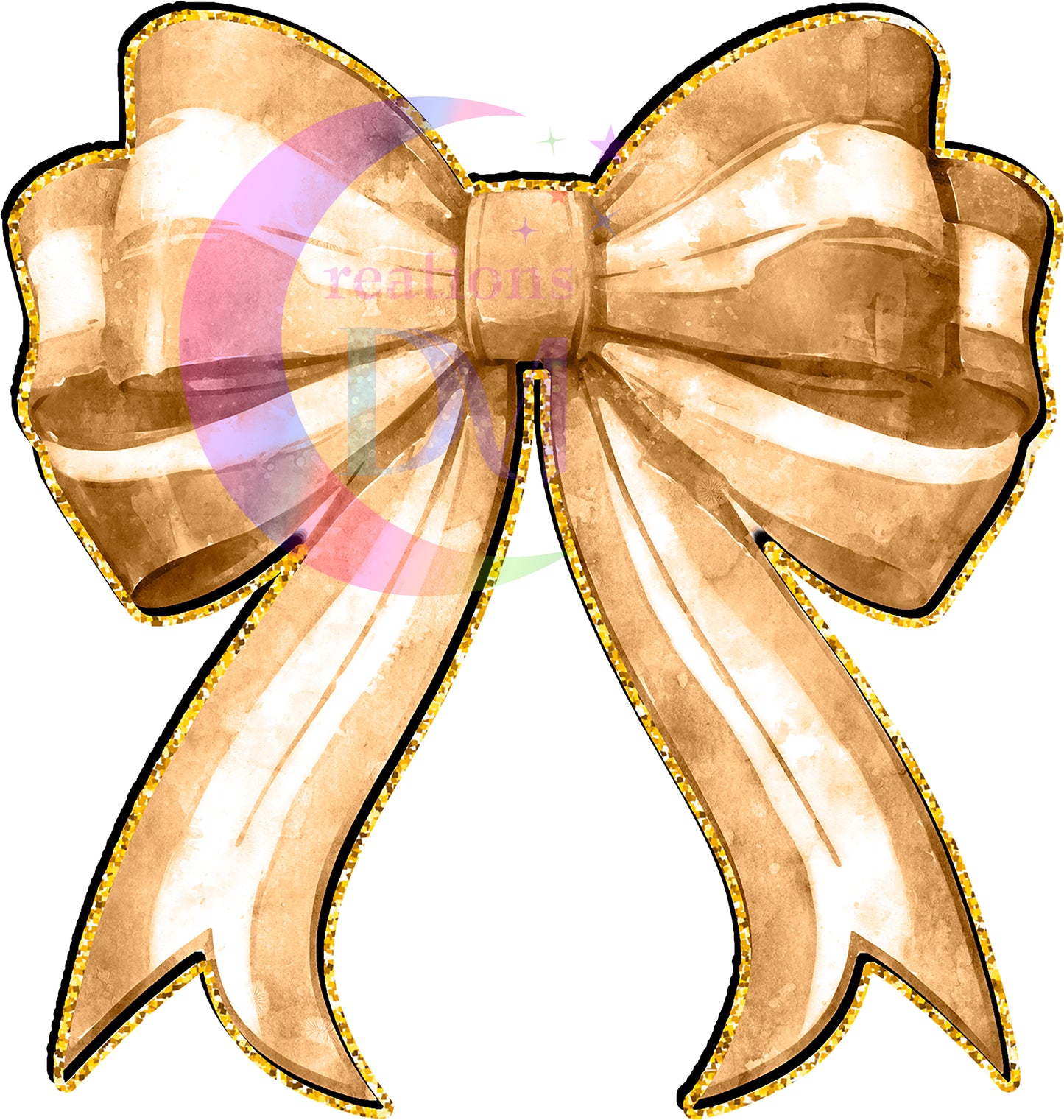 new years- gold bow , white and gold