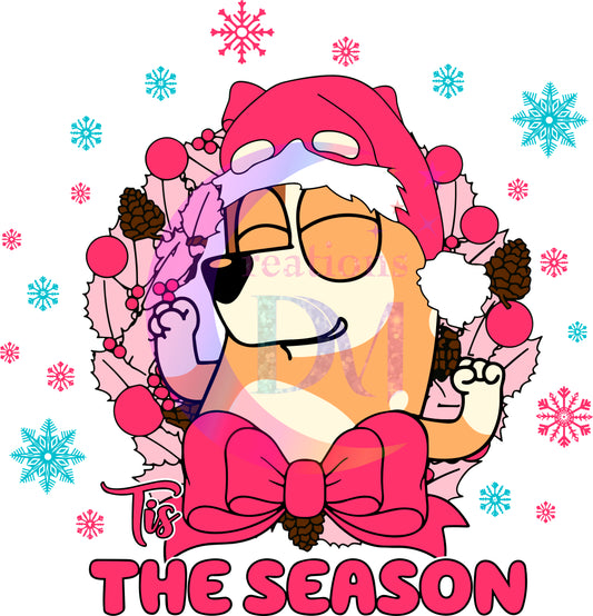 Christmas DTF - bluey - wreath - the season