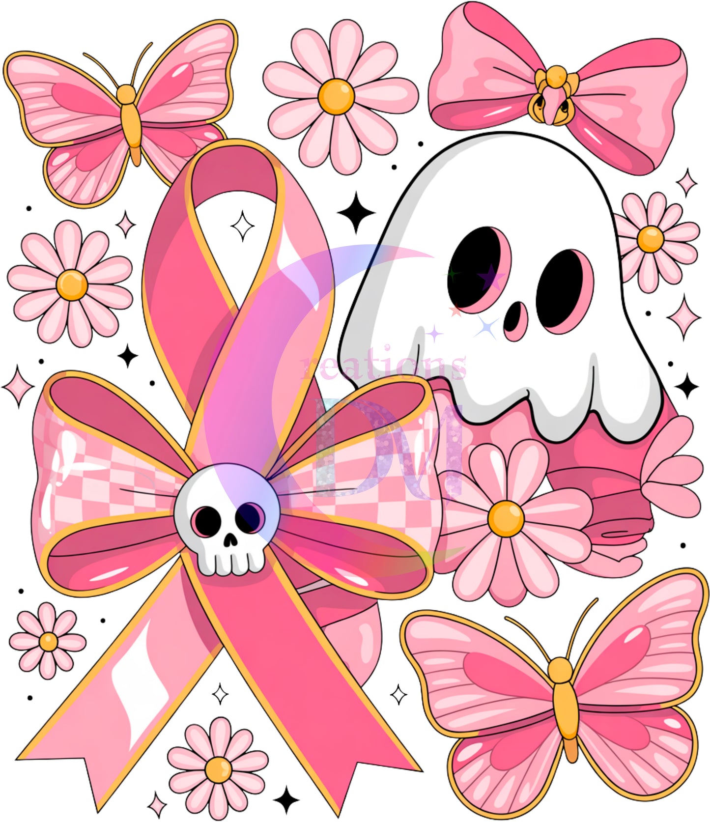 breast cancer awareness month - boo, butterfly,bows 2