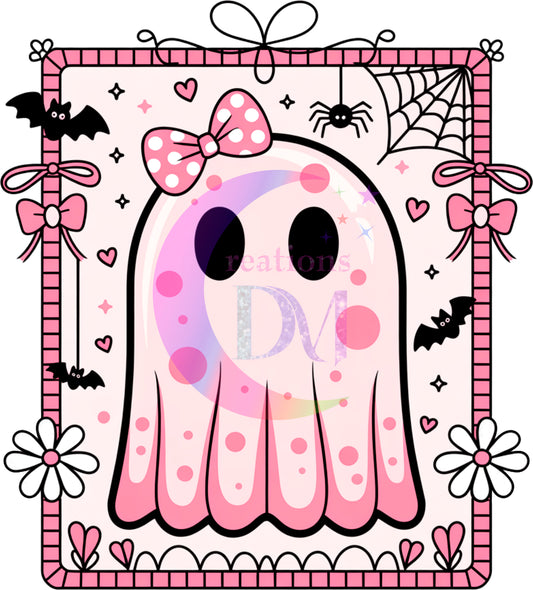 breast cancer awareness month - boo with spider webs