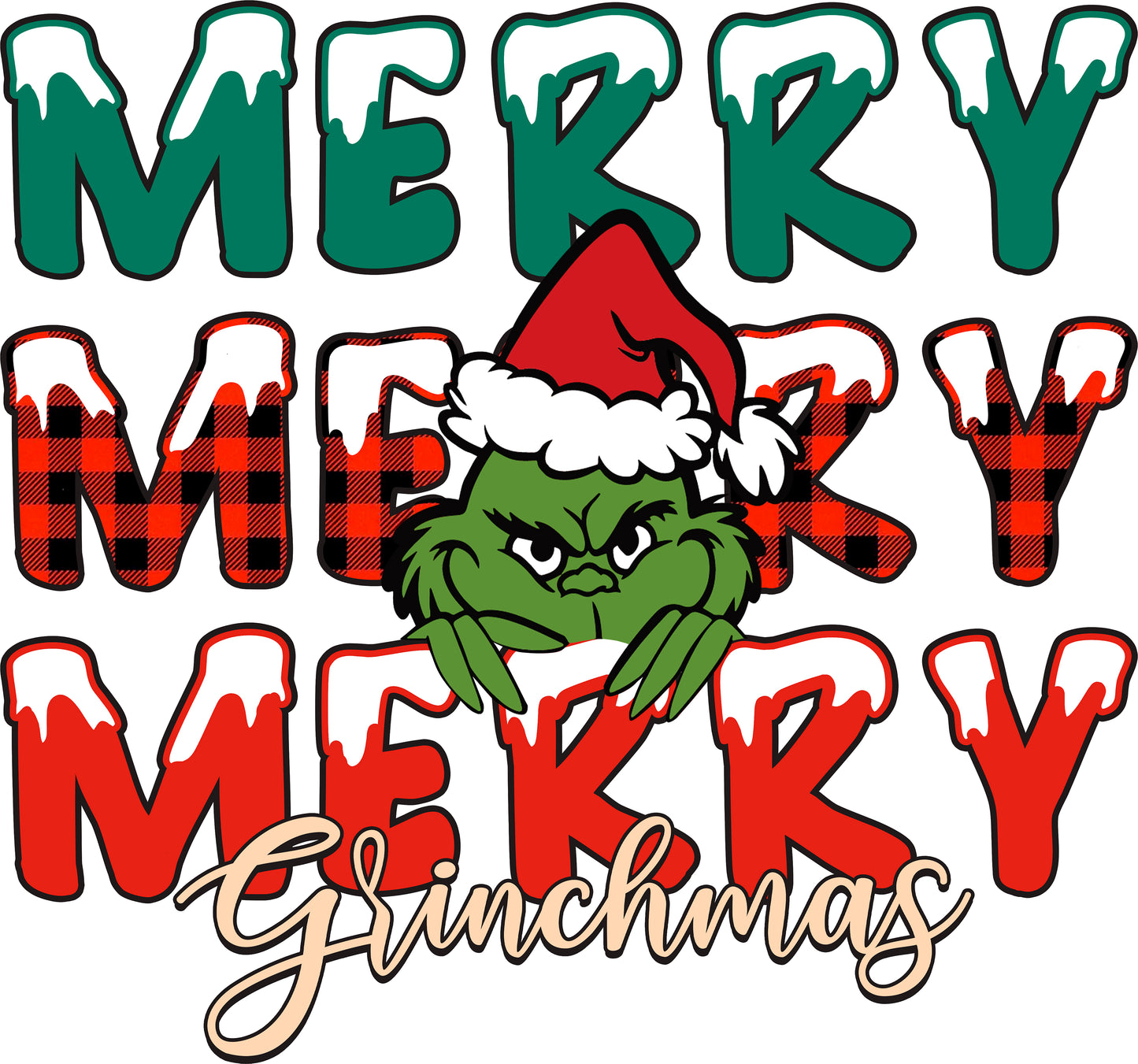 Christmas DTF - grinch -merry 3x grinchmas