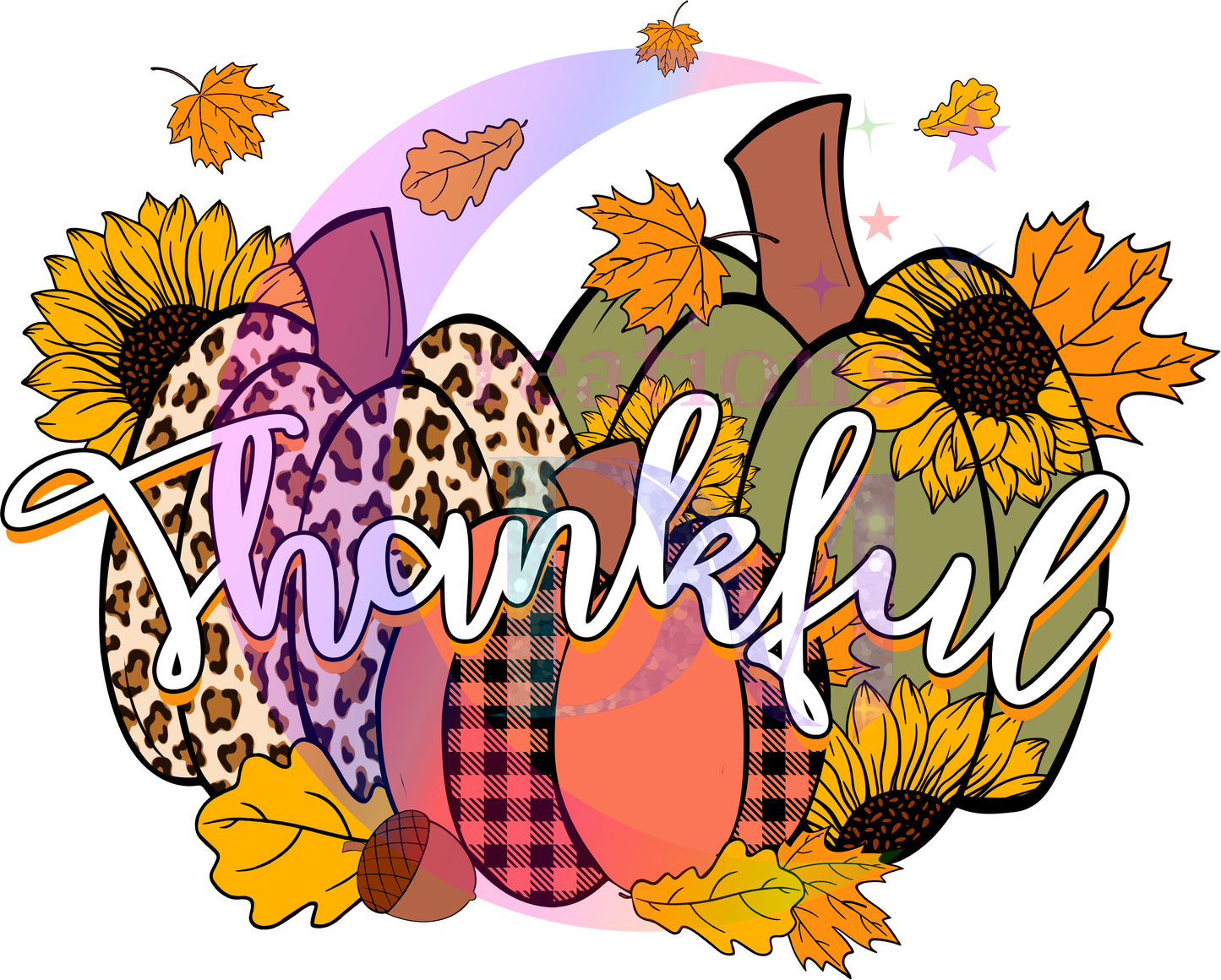 Thanksgiving DTF- thankful , sunflower and pumpkins