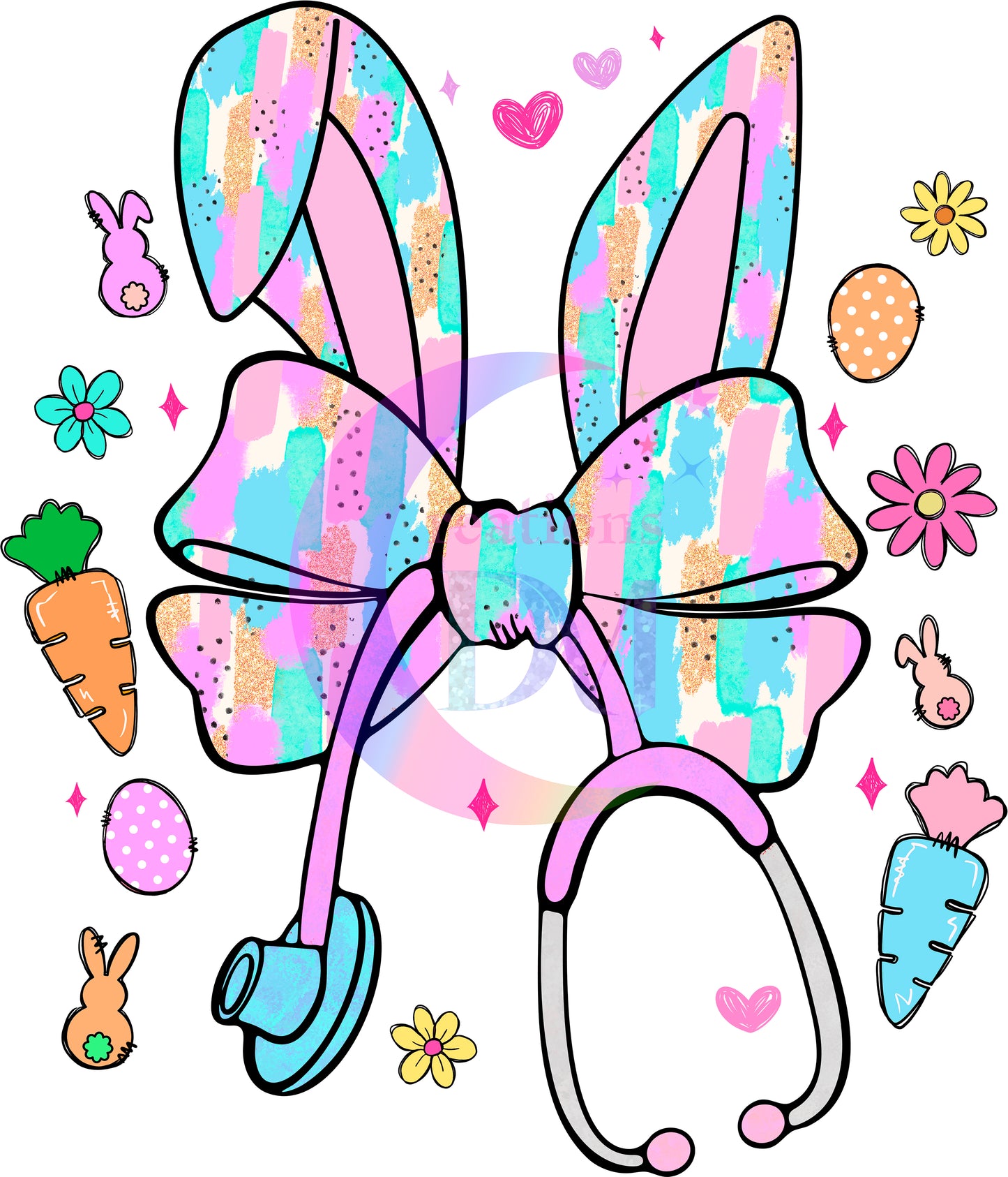 Easter - stethoscope and bunny bow