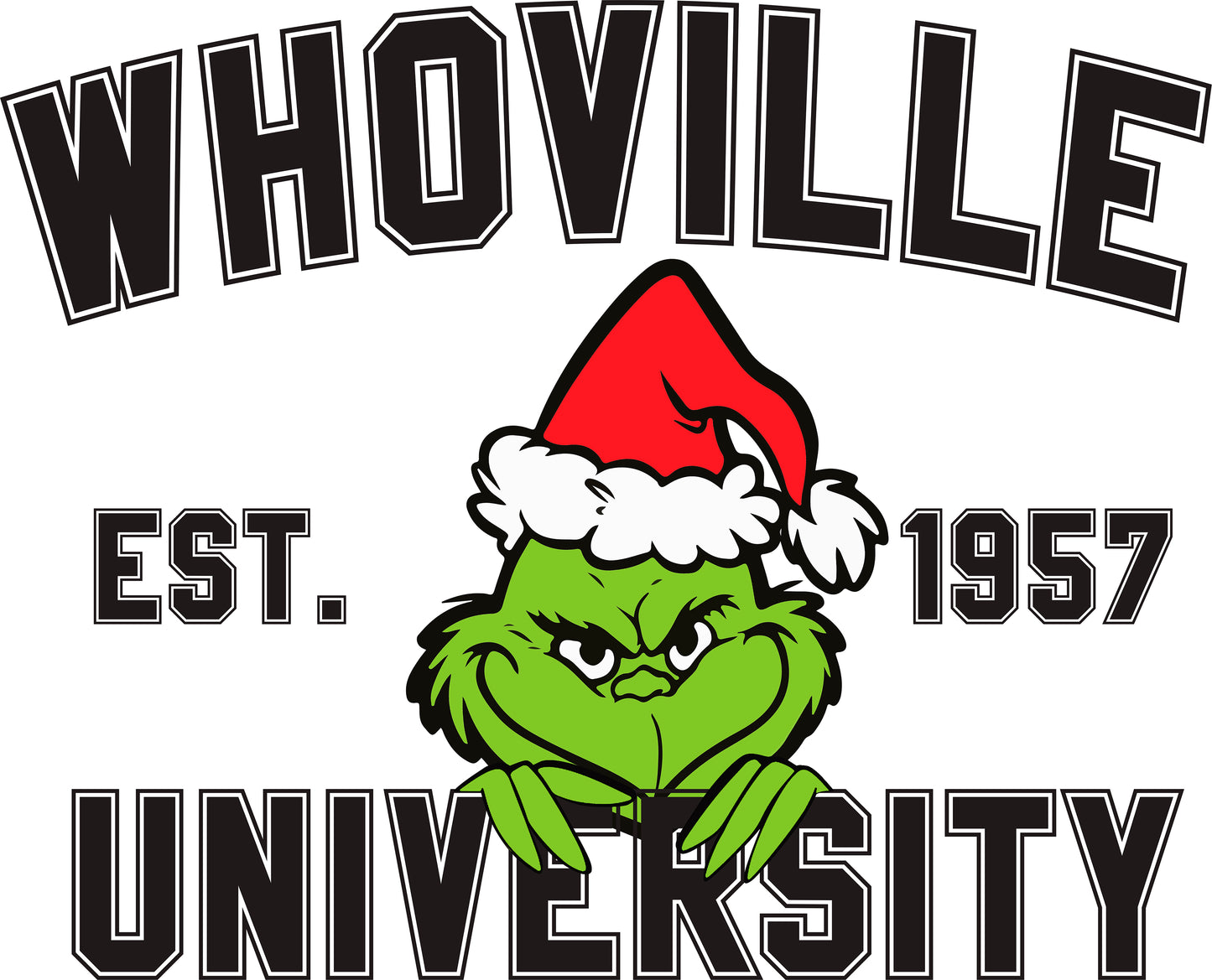 Christmas DTF - grinch -WHOVILLE black bolded