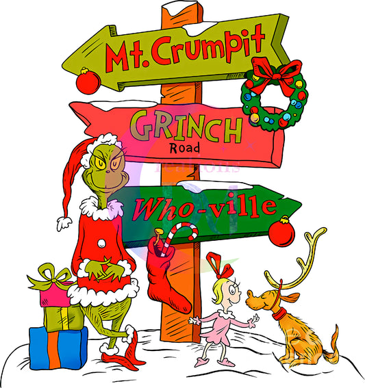 Christmas DTF - grinch - grinch - whoville sign