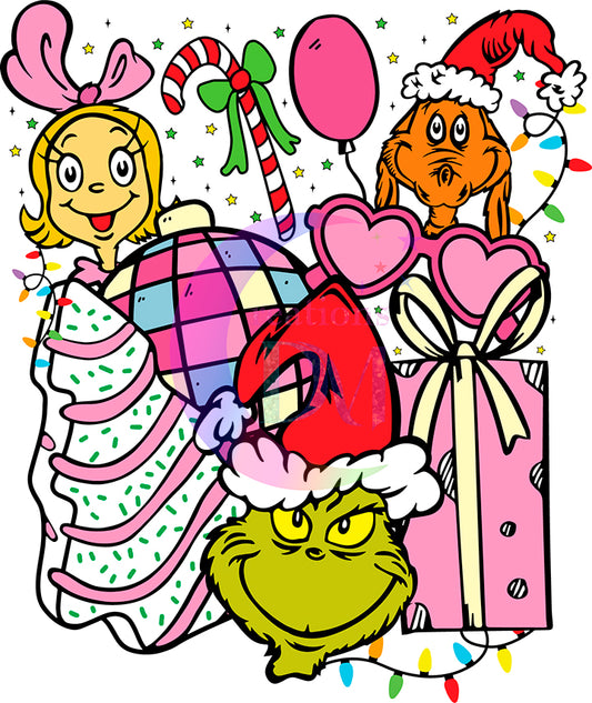 Christmas DTF - grinch - disco ball and ornament