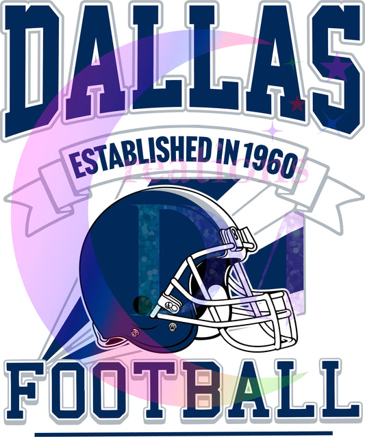 Dallas Cowboys - dallas established in 1960 blue and grey