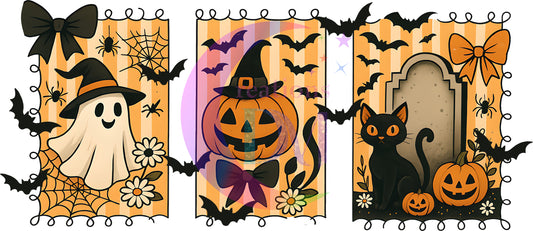 UV DTF - halloween - ghost with hat , pumpkin with hat