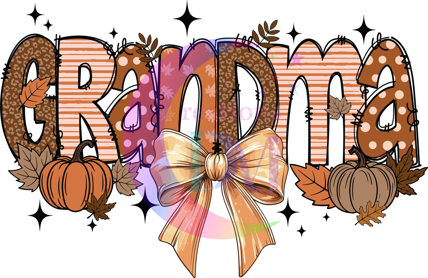 Thanksgiving DTF- grandma bow fall pumpkin