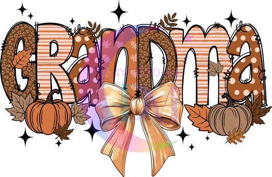 Thanksgiving DTF- grandma bow fall pumpkin