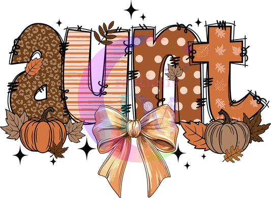 Thanksgiving DTF- aunt bow fall pumpkin