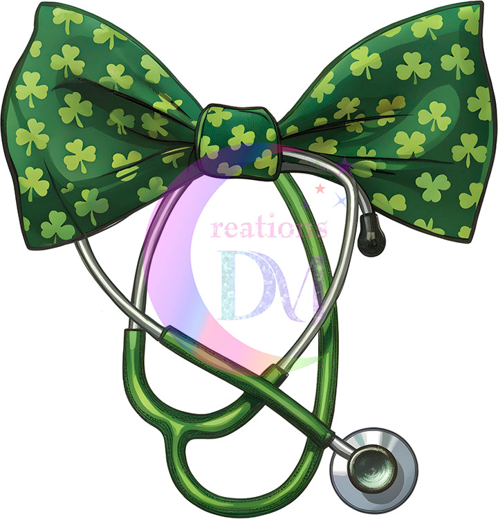 ST PATRICKS - green bow and stethoscope