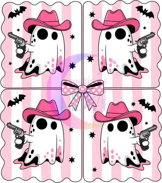 breast cancer awareness month - boo with bows and pistol