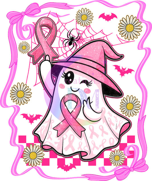 breast cancer awareness month - boo with ribbon