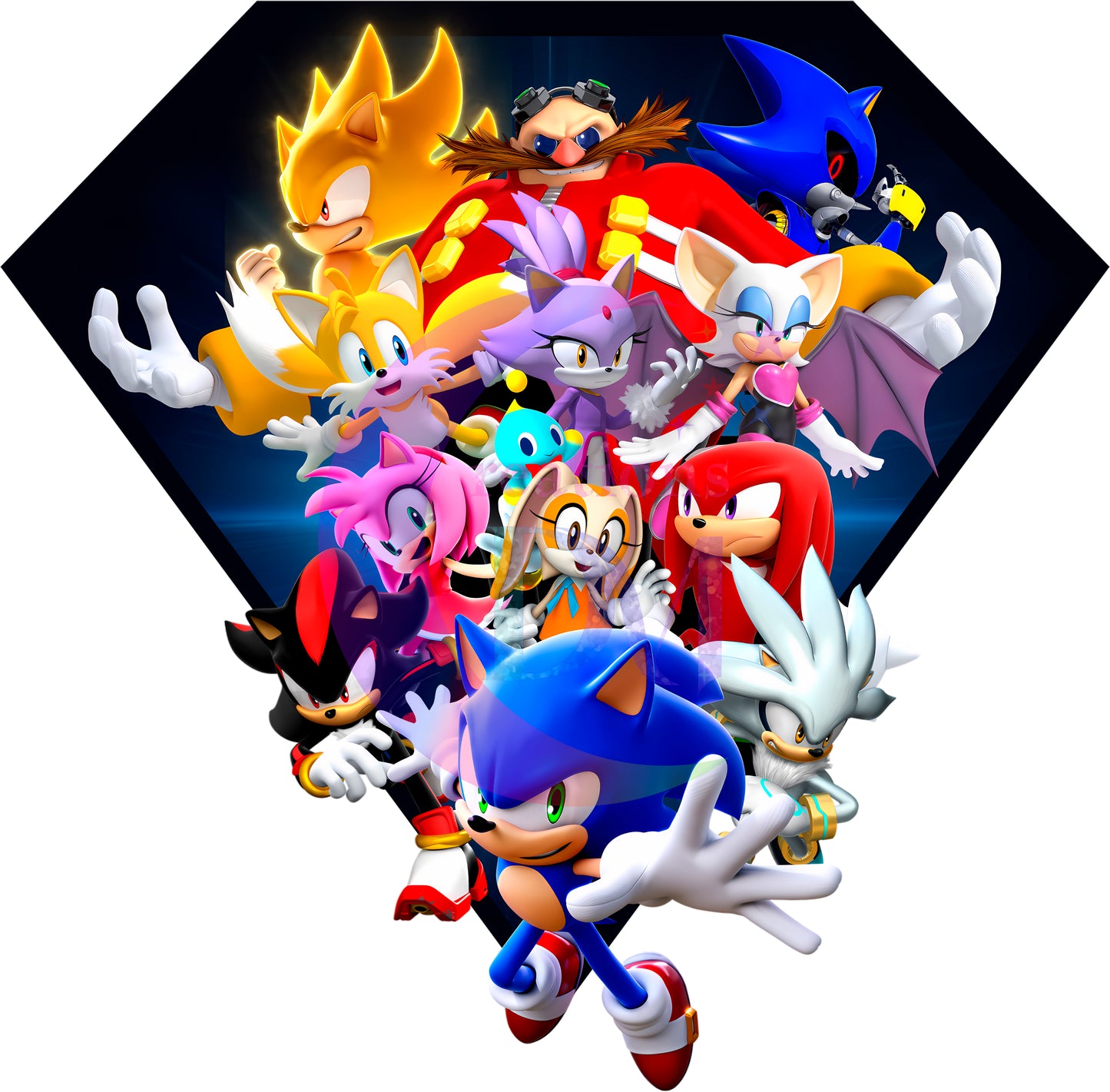 Animated Characters - SONIC - sonic characters diamond background