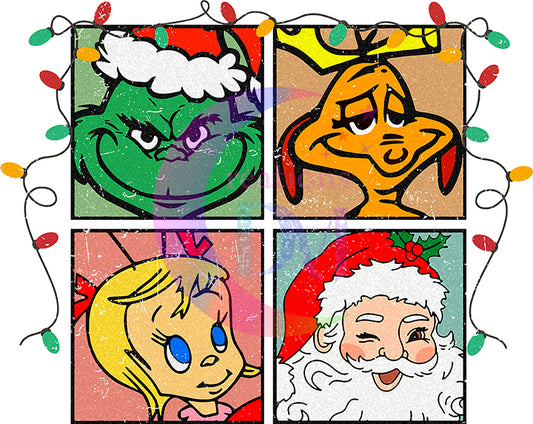 Christmas DTF - grinch - grinch. dog , baby & santa