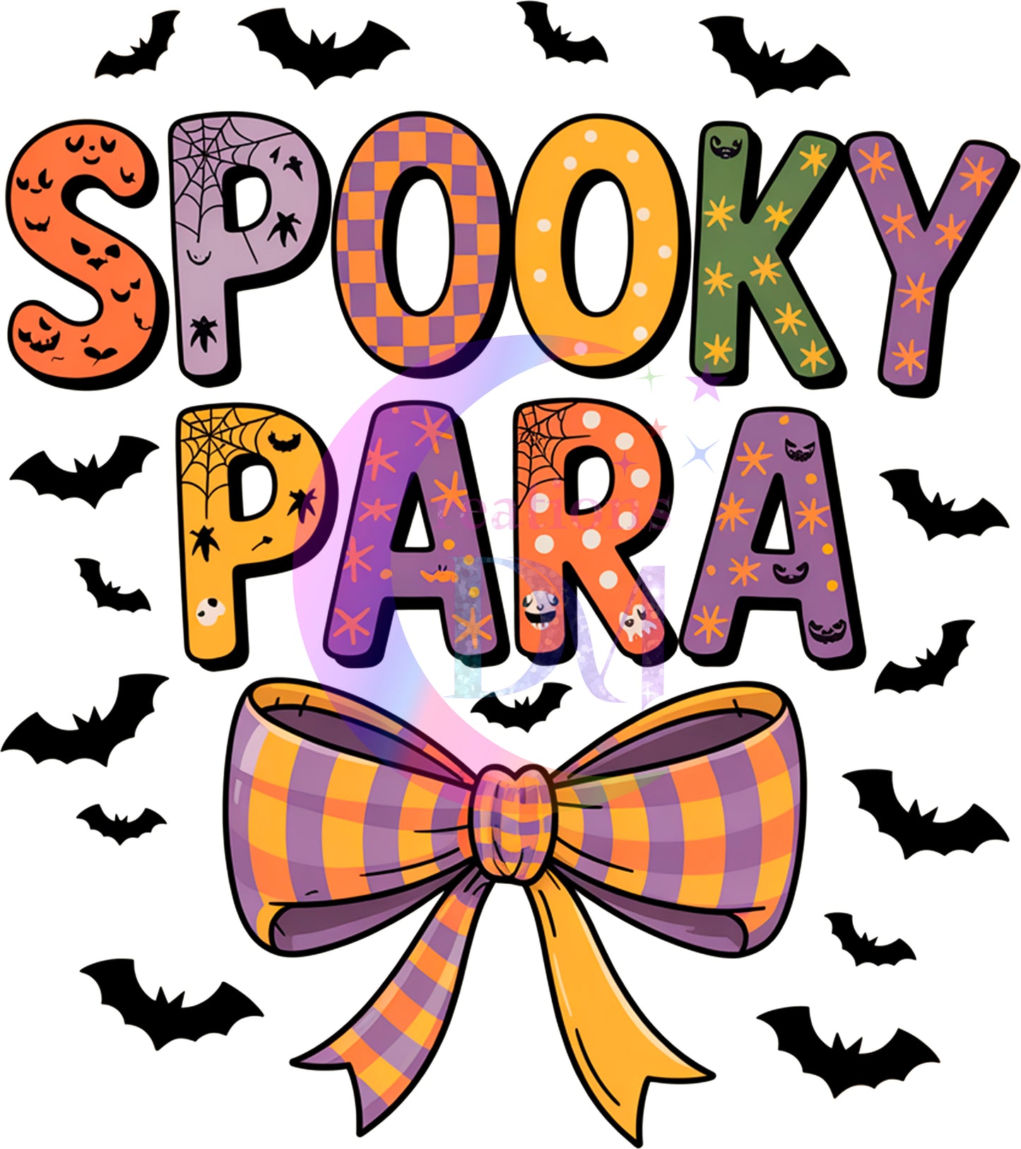 Halloween - SPOOKY PARA orange and purple bow