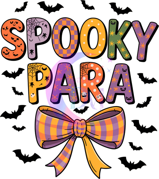 Halloween - SPOOKY PARA orange and purple bow