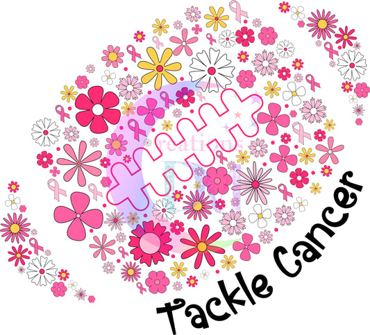 breast cancer awareness month - tackle cancer flower football