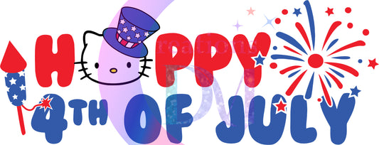 Fourth of July DTF - happy 4th of July hello kitty