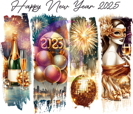 new years- happy new year 2025 , 4 square
