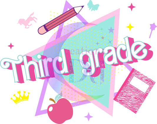 back to school DTF - third grade triangle