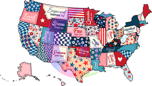 Fourth of July DTF - 4th of July USA map