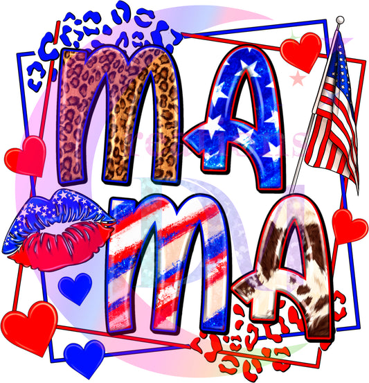 Fourth of July - mama cheetah print