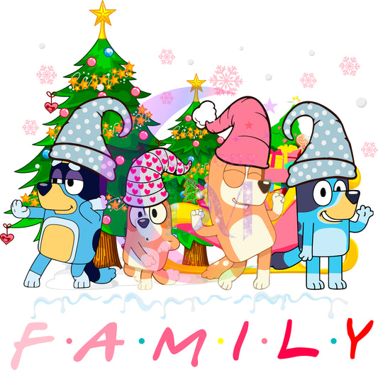 Christmas DTF - bluey - f-a-m-i-l-y