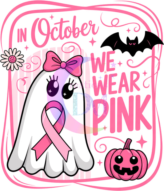 breast cancer awareness month - in october we wear pink black bat