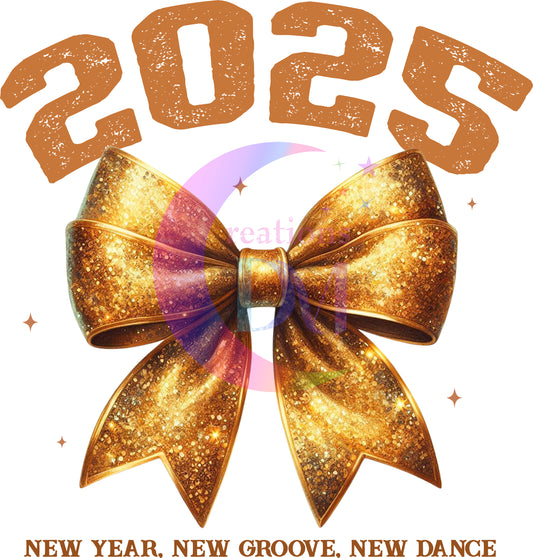 new years- 2025 bow gold , new year , new groove , new dance