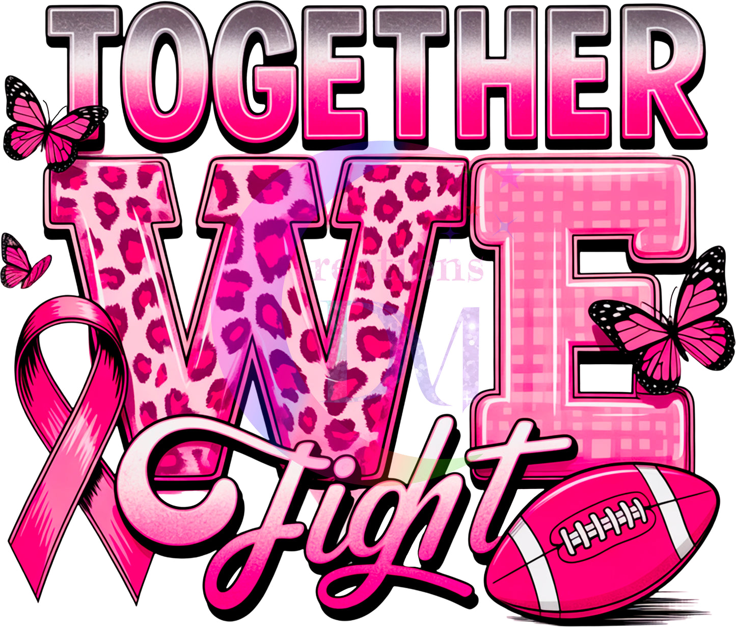 breast cancer awareness month - together we fight, football