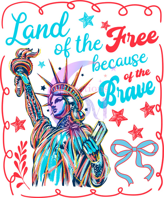 Fourth of July DTF - land of the free blue