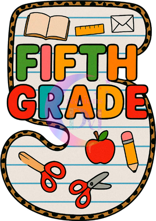 back to school DTF - FIFTH GRADE